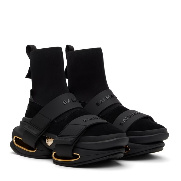 Balmain B-bold high top black and rose gold